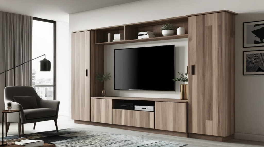 Inspirasi Desain Backdrop TV HPL Mewah